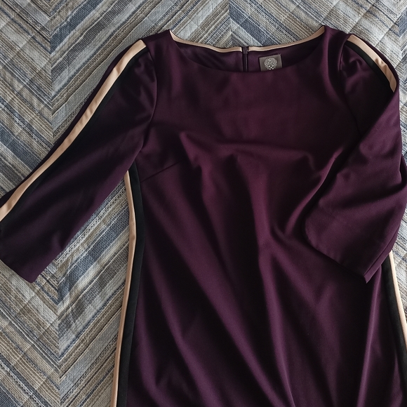 🎁 VINCE CAMUTO wine burgundy dress size 10 - Picture 13 of 14